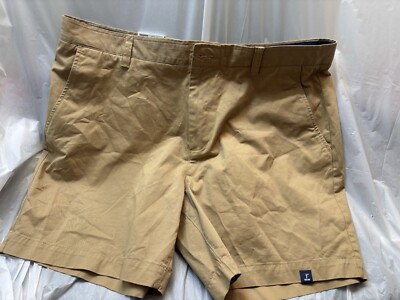 Crown & Ivy shorts Men's 40 motion flex 7'' inseam Sheer Camel Beige Flat front