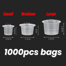 Ink Tattoo Cups Pigment microblading pots holder caps plastic makeup 1000pcs UK