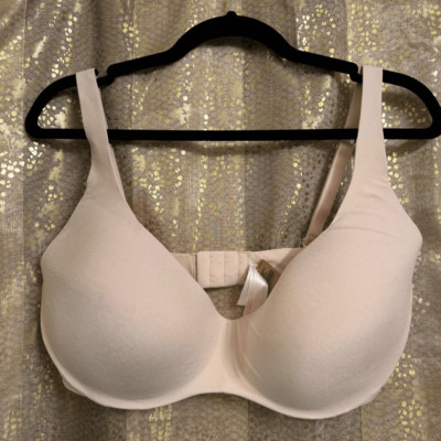 PINK Victorias Secret Wireless Lightly Lined Nude Marzipan Bra L-DD NWT