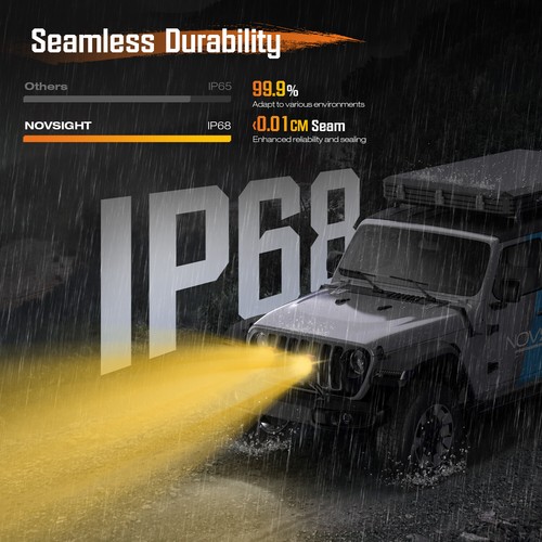 NOVSIGHT CYBER 6'' LED Pods Work Lights Flood Spot Lamp For Jeep Driving Offroad - Picture 12 of 16