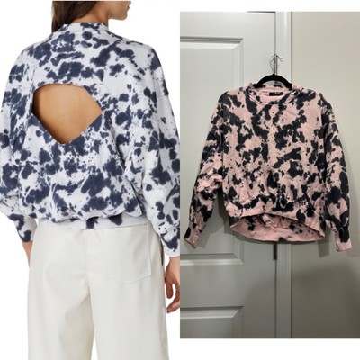 Bassike Pink Tie Dye Cut Out Fleece Sweatshirt Size M L 360 eBay