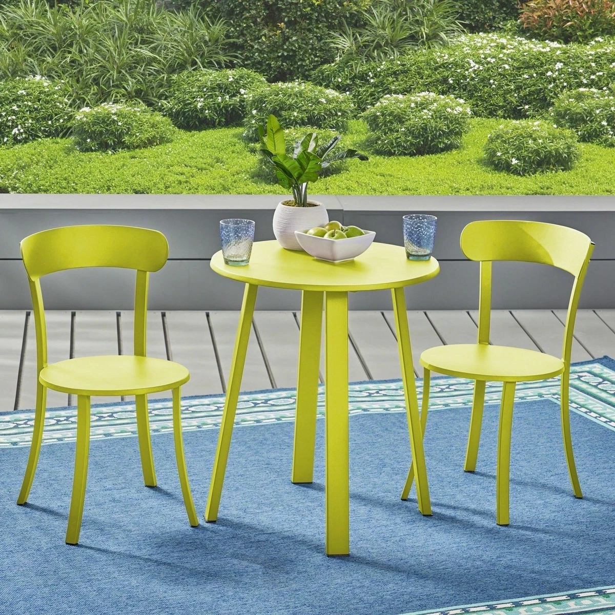 Yellow metal bistro set new arrivals