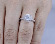 ROUND HIDDEN HALO CZ ENGAGEMENT BRIDAL RING 925 STERLING SILVER SIZE 2.5-15 S347