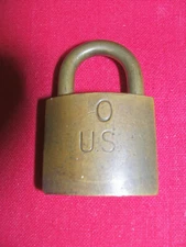 Old American USA US Padlock Lock Chest Box Gate Vintage Collector Collectible