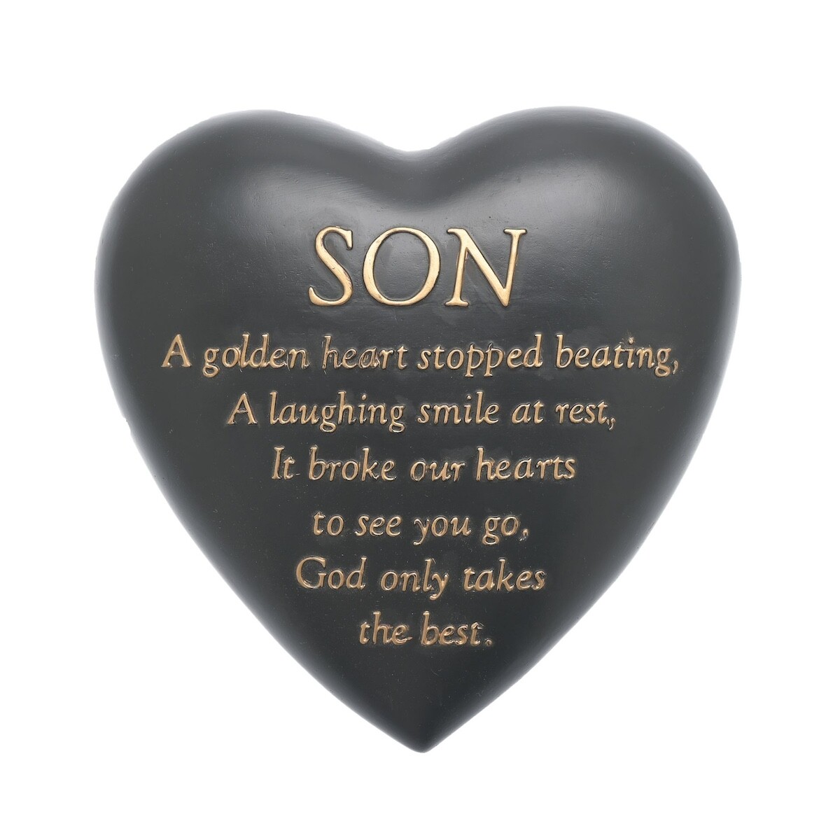 Son Graveside Plaque Heart Shaped Memorial Plaque Decoration by Widdop & Co