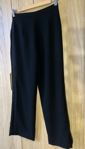 Ladies 100% Wool Tailored Trousers Size 10P By LAURA ASHLEY -Sides Satin Detail - Picture 12 of 20