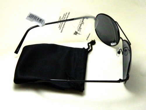 Gafas de sol Aviator Foster Grant negras # 3/UV 100/Marco negro estuche blando libre - Imagen 9 de 10