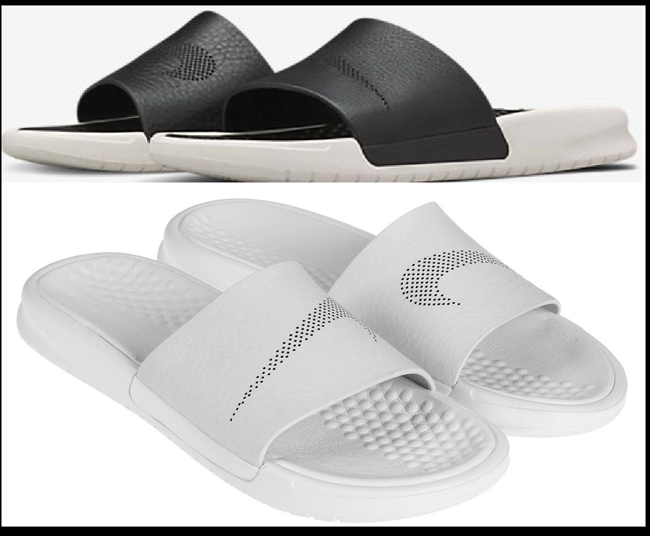 NIB100 Women 6 & 9 NikeLab Nike Benassi Slide Lux Leather Slides Sandals NIB100 Women 6 & 9 NikeLab Nike Benassi Slide Lux Leather Slides Sandals