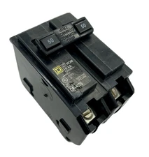 Square D HOM250 Homeline 2 Pole 50 Amp 120/240V AC Plug In Circuit Breaker