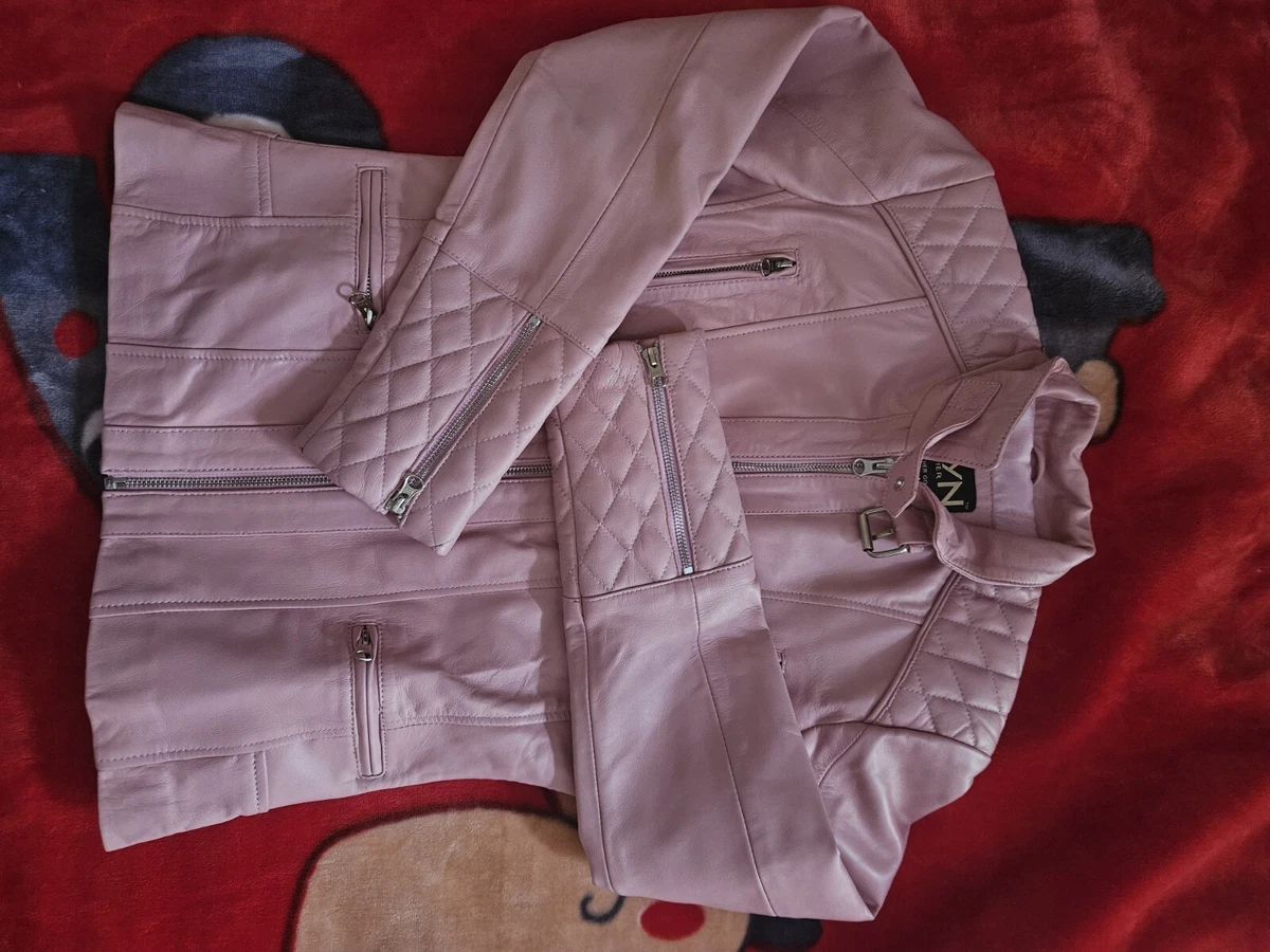 Pale pink moto jacket cheap