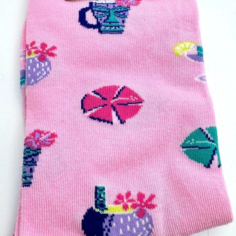 K. Bell 2 Pares Calcetines Artista Shag Tiki Hula Rosa Floral Gato Diseño Retro Foto 4 de 4