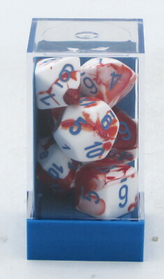 Chessex Lab Dice CHX 30022 Gemini Red-White/Blue (Polyhedral 7-Die