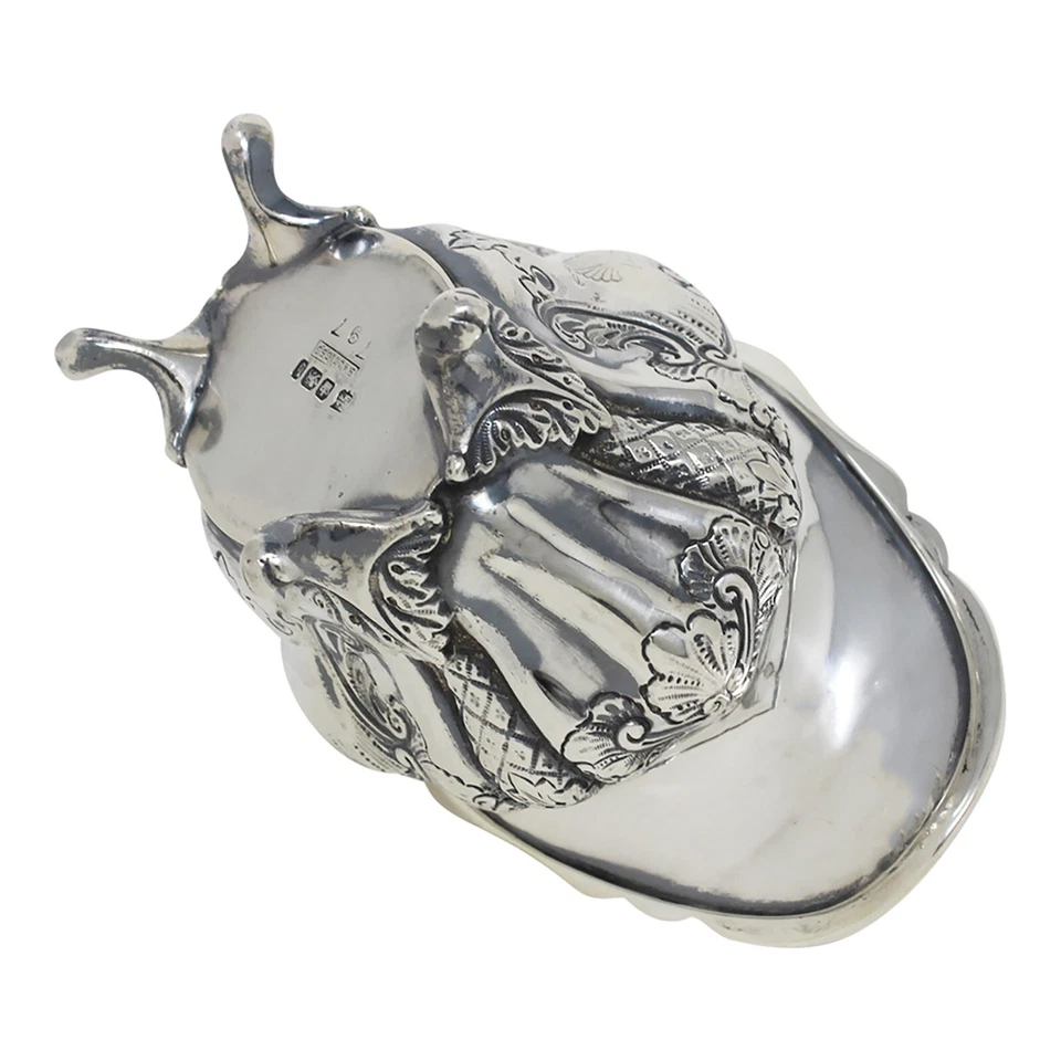 Antigua jarra crema de plata de ley de la época victoriana de 1894 (SL10-) Foto 3 de 4