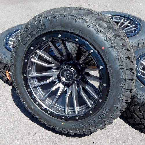 22x12" D680 Fuel Rebel Gray Wheels Rims 35x12.50x22 M/T Tires 8x170mm