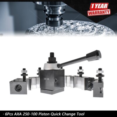 AXA 250-100 New Piston Quick Change Tool Post Holder Set For Lathe 6 - 12'' 6PCS