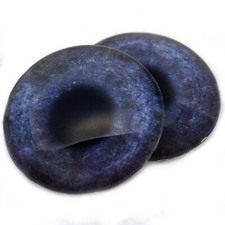 Pair Dark Gray Ostrich Glass Eyes Jewelry Doll Taxidermy Flatback Cabochons