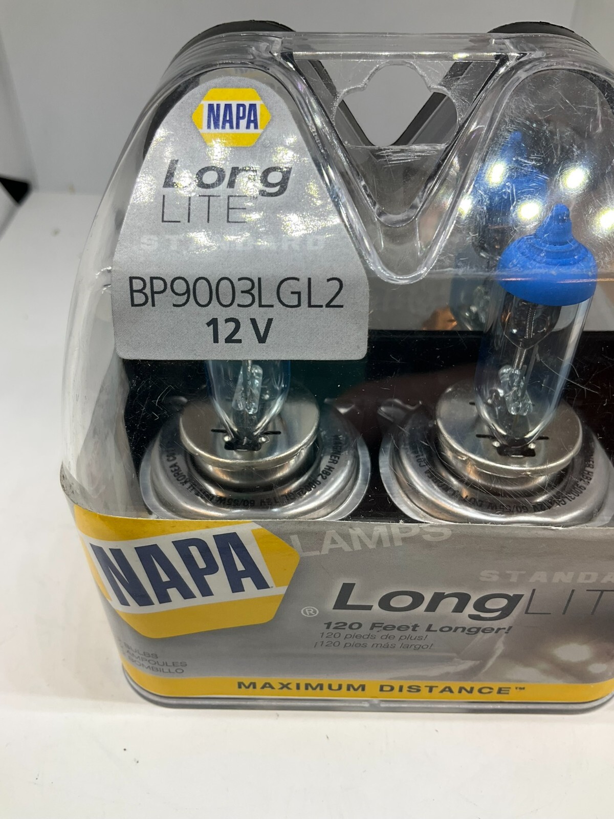 NAPA Headlight Standard Long Lite 2 Bulbs BP9003LGL2 12v for sale