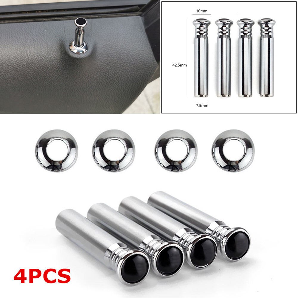 4PCS Aluminium Alloy Car Door Knob Latch Pin Lock Lifting Bolt Trim Interior Kit