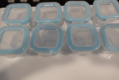 8 OXO Tot Glass Baby Blocks Containers 4 oz 120 ml Baby Food Storage great shape