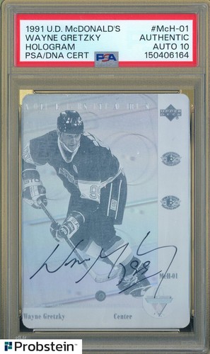 Wayne Gretzky HOF Signed 1991 UD McDonald's Hologram Hockey PSA/DNA 10 AUTO