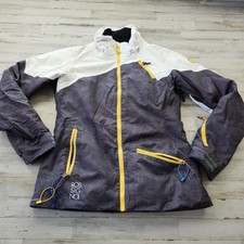 Rossignol Ski Jacket Womens Medium Herringbone Waterproof Pockets Key Clip