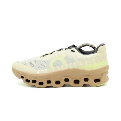 On Herren Cloudmonster Sneaker Creme Gelb Low-Top CloudTec Laufschuh EU 42