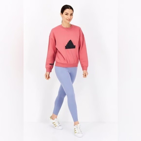 ADIDAS Burgundy Jumper Size 1X 20-22 Ladies ~ Sweater Crew Neck Black Logo 