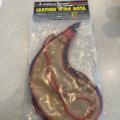 Bota Bag Wine/Water 1 Liter Canteen Leather Suede Spain NEW IN ORIGINAL PACKAGE