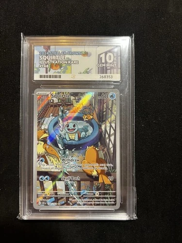 Pokemon Squirtle Illustration Rare Stellar Crown Ace 10 Gem Mint 148/142