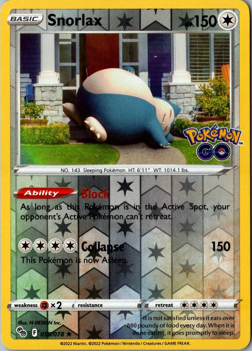 snorlax pokemon go card - Sword & Shield - Pokemon - - 055/78 your opponents Active Pokmon cant retreat There's always time for a
