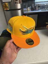 New Era Tampa Bay Rays Tropicana Field 59FIFTY Cap Yellow Orange 7 1/8