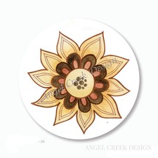 YELLOW DAISY SCRAPBOOK STICKERS GRUNGE SUNFLOWER ENVELOPE SEALS FLORAL FAVORS