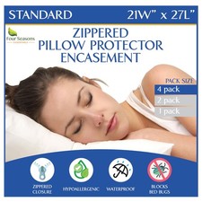 Standard Pillow Protectors Set of 4   Hypoallergenic Pillow Cover Waterp