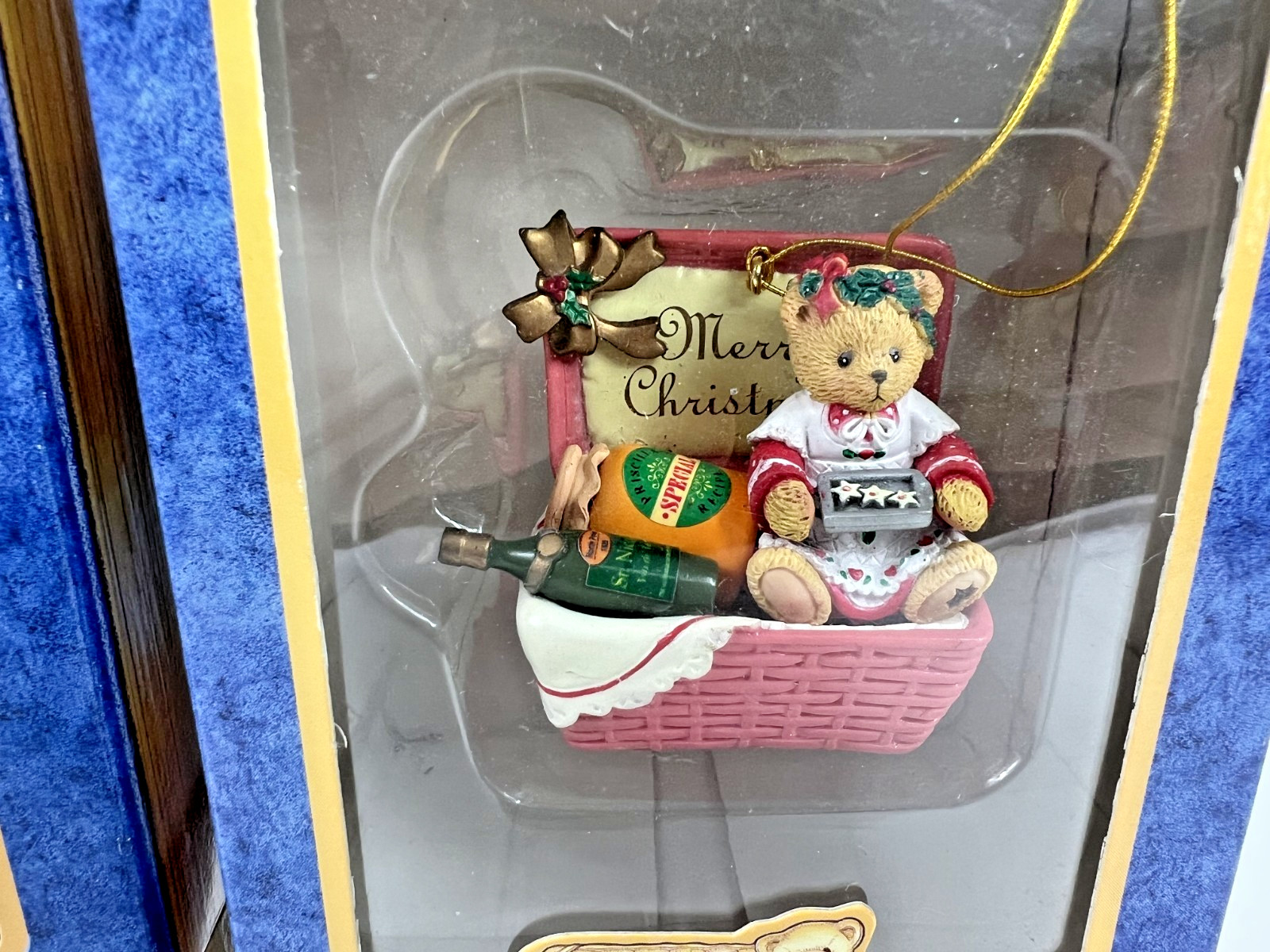 1998 Vintage Enesco Cherished Teddies Christmas Holiday Ornaments Lot of 4
