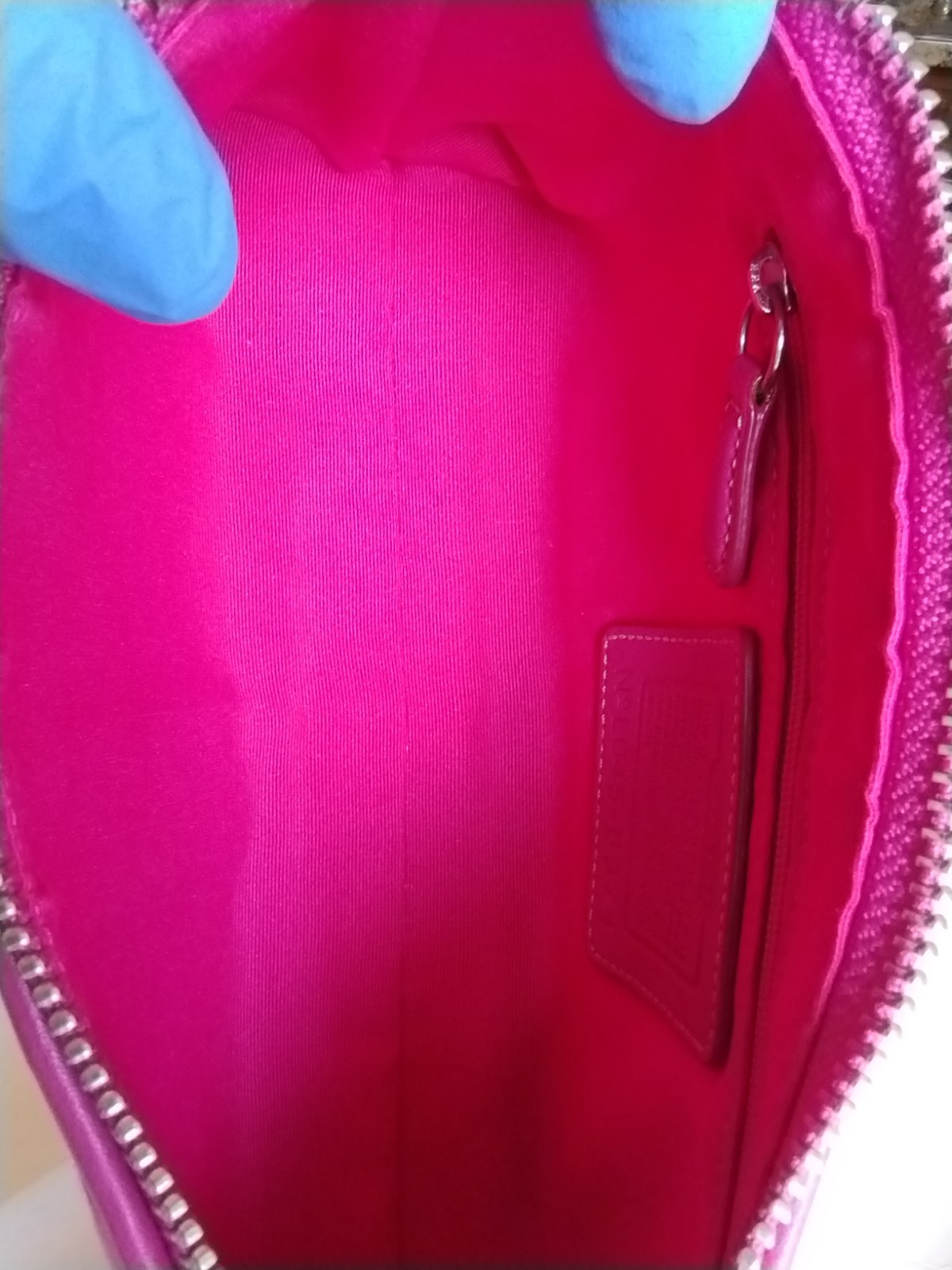COACH Hampton Semi Demi Pink Leather Canvas Baguette Bag Vintage Authentic image 6