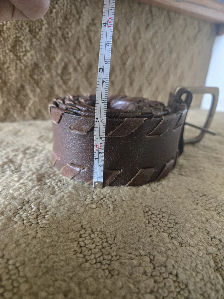 Cinturón de cuero marrón con cordones NINE WEST con hebilla de latón - talla XL unisex Foto 4 de 4