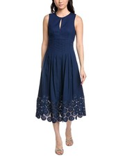Sam Edelman Pintuck Linen-Blend A-Line Dress Women's