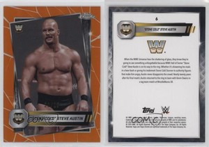 2025 Topps Chrome WWE Orange Refractor /25 Stone Cold Steve Austin #6 HOF