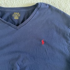 Polo Ralph Lauren Men  s V Neck T-Shirt Color Navy Blue Size XXL