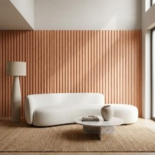 Pannello Decorativo 3D Okumè Naturale Boiserie Rivestimento Parete Legno 120/240
