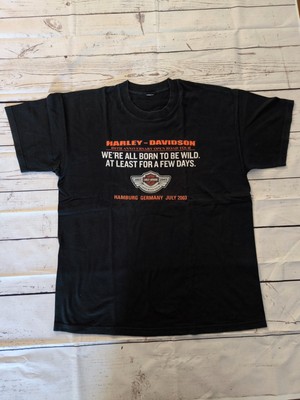Vintage HARLEY DAVIDSON '' Open Road Tour Hamburg 2003 '' T-Shirt bitte Text lesen