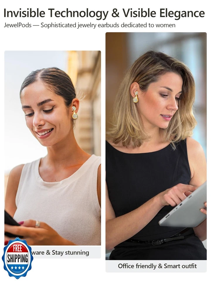 JewelPods H01 Wireless Earbuds, Pretty Bluetooth Headphones for Small Ears, T — 第 3/4 张图片