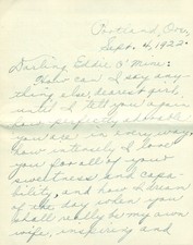 1920s Antique Correspondence Between Lovers Love Letter Portland to Salem OR