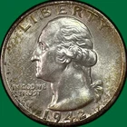 1942-S Washington Quarter Silver Brilliant Uncirculated BU Coin #39358