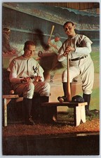 Postcard NY Yankees Lou Gehrig Babe Ruth Potters Wax Museum St Augustine FL D79