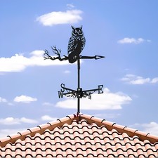 Black Metal Weather Vane Wind Indicator Weathercock Garden Roof Shed House Decor