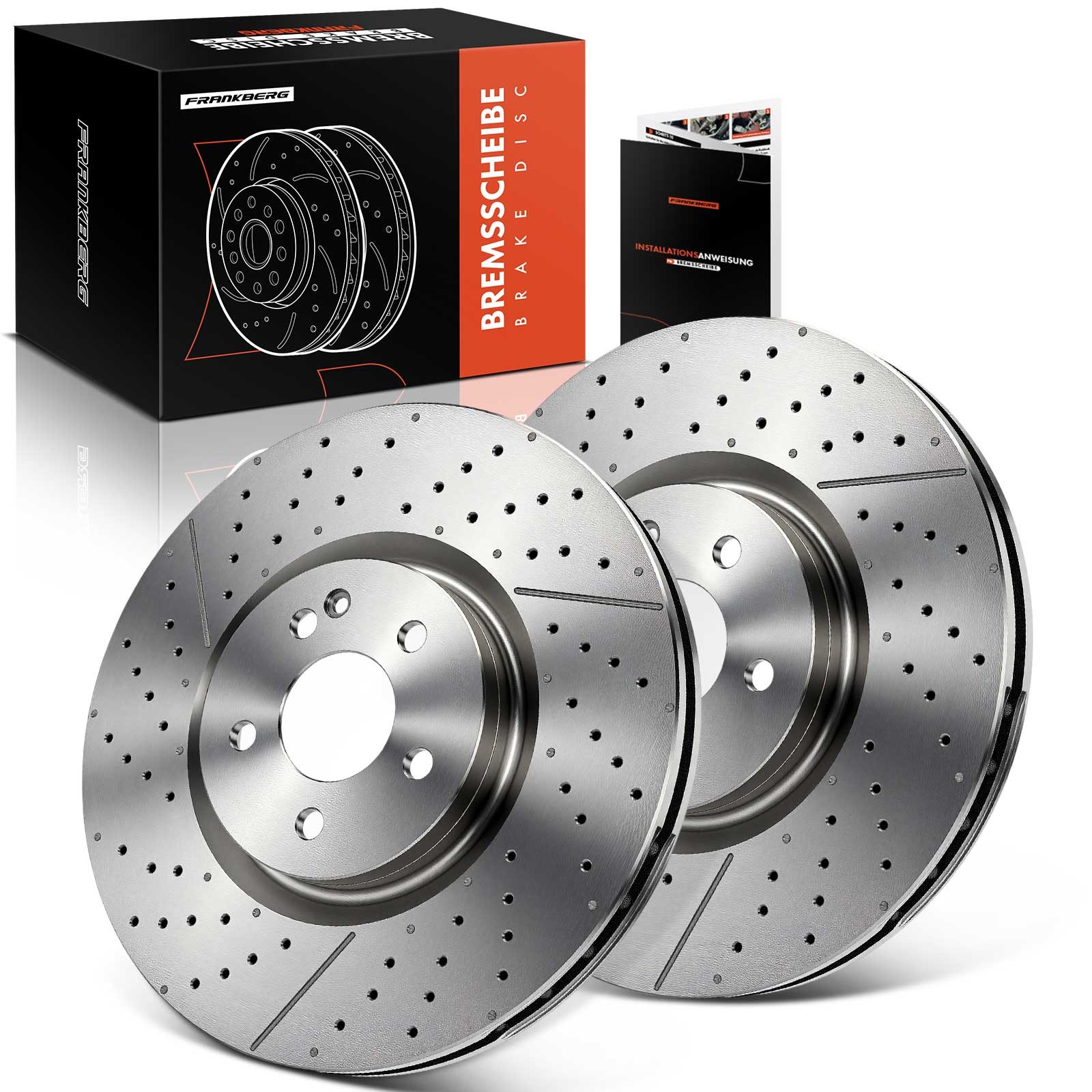 Frankberg 2x Brake Discs Pair Vented 350mm for Mercedes-Benz A-Class W176 Front