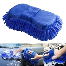 Car Auto Wash Clean Sponge Coral Chenille Fiber Car Wash Gloves Hand Brush JQ