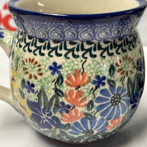 CERAMIKA ARTYSTYCZNA Floral Polish Bubble Mug 12oz Set Of 2 | Never Used | D12 - Picture 8 of 15