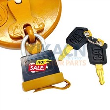 For Caterpillar Fuel Tank Caps Padlock 5P8500 W/2 Keys Fit Excavator E320B Loade